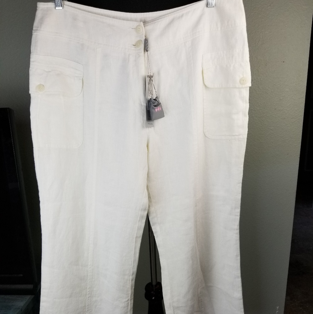 Per Una Wide Leg Cargo Pants Lagenlook Beachy